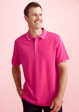 Mens Pink Short Sleeve Polo