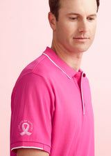 Mens Pink Short Sleeve Polo