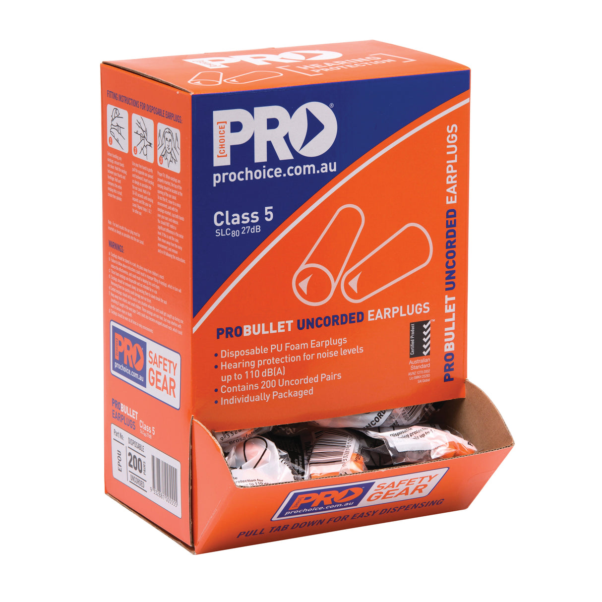 Probullet Disposable Uncorded Earplugs Uncorded (200 Pairs)