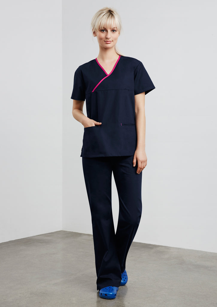 Womens Contrast Scrub Top