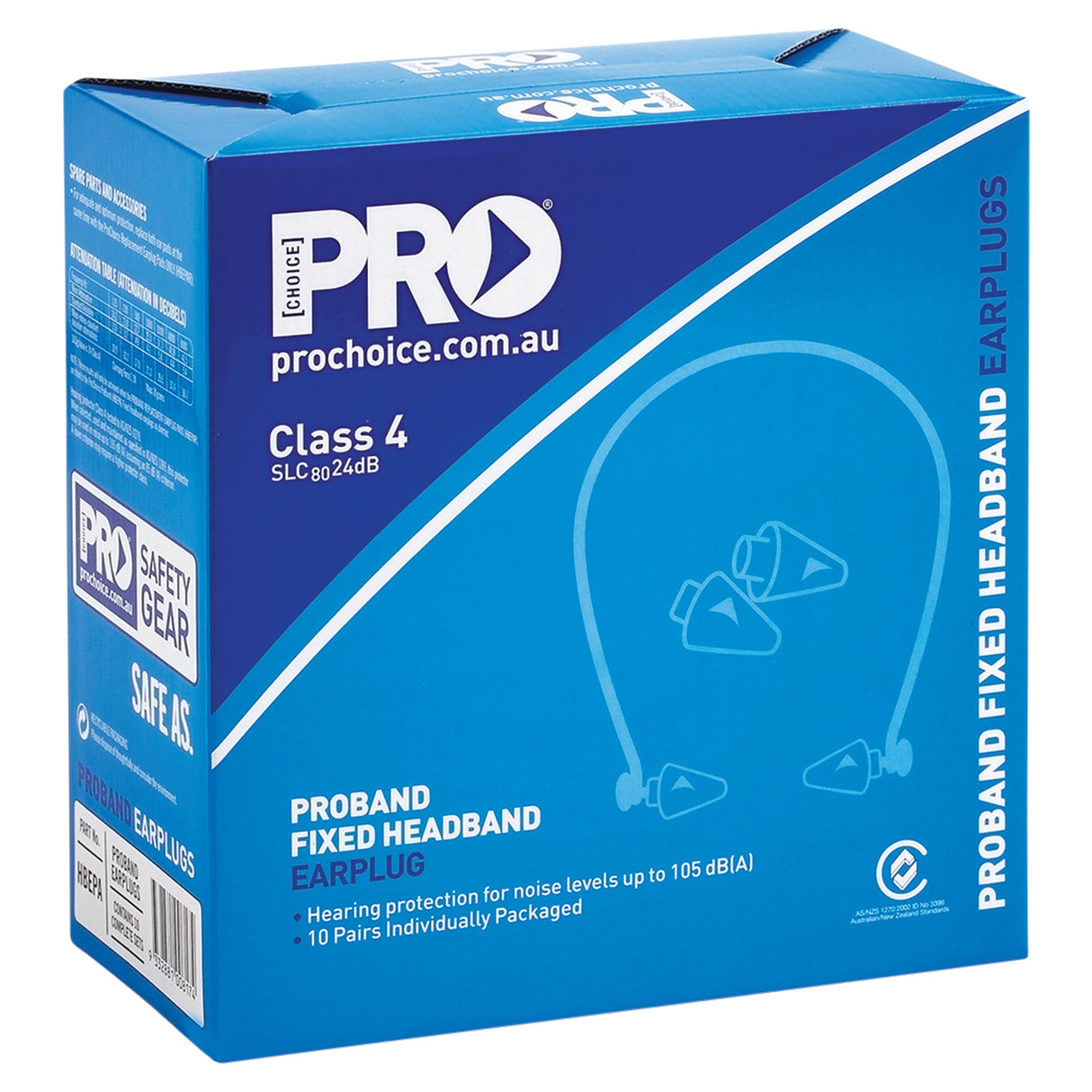 Proband Fixed Headband Earplugs Class 4 -24Db (10 Pack)