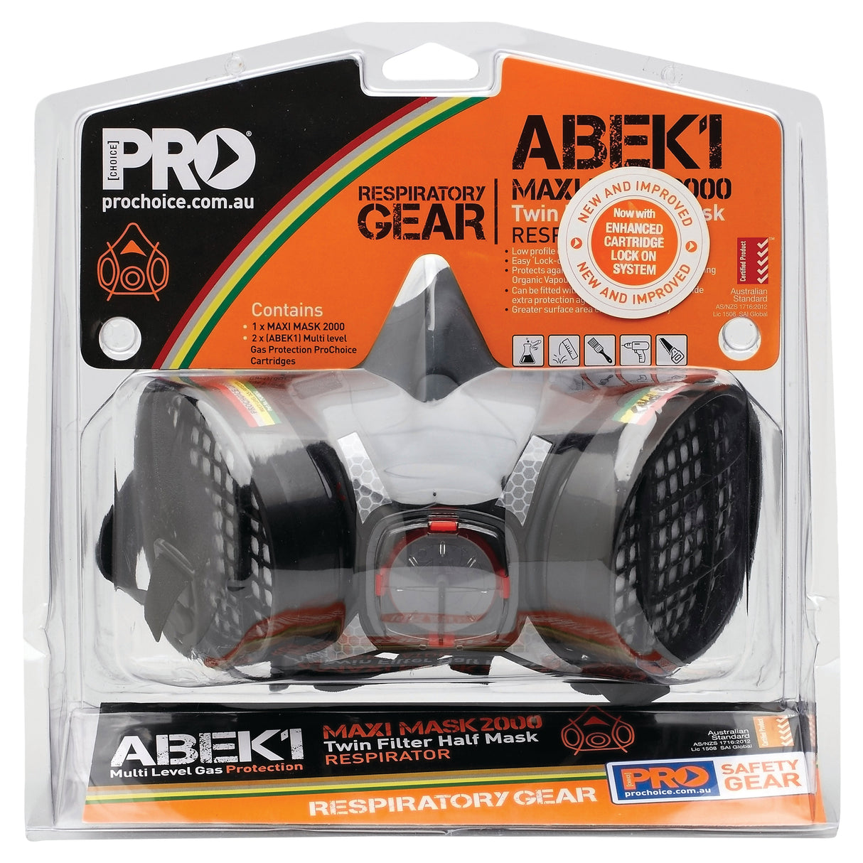 Assembled Half Mask With Abek1 Cartridges