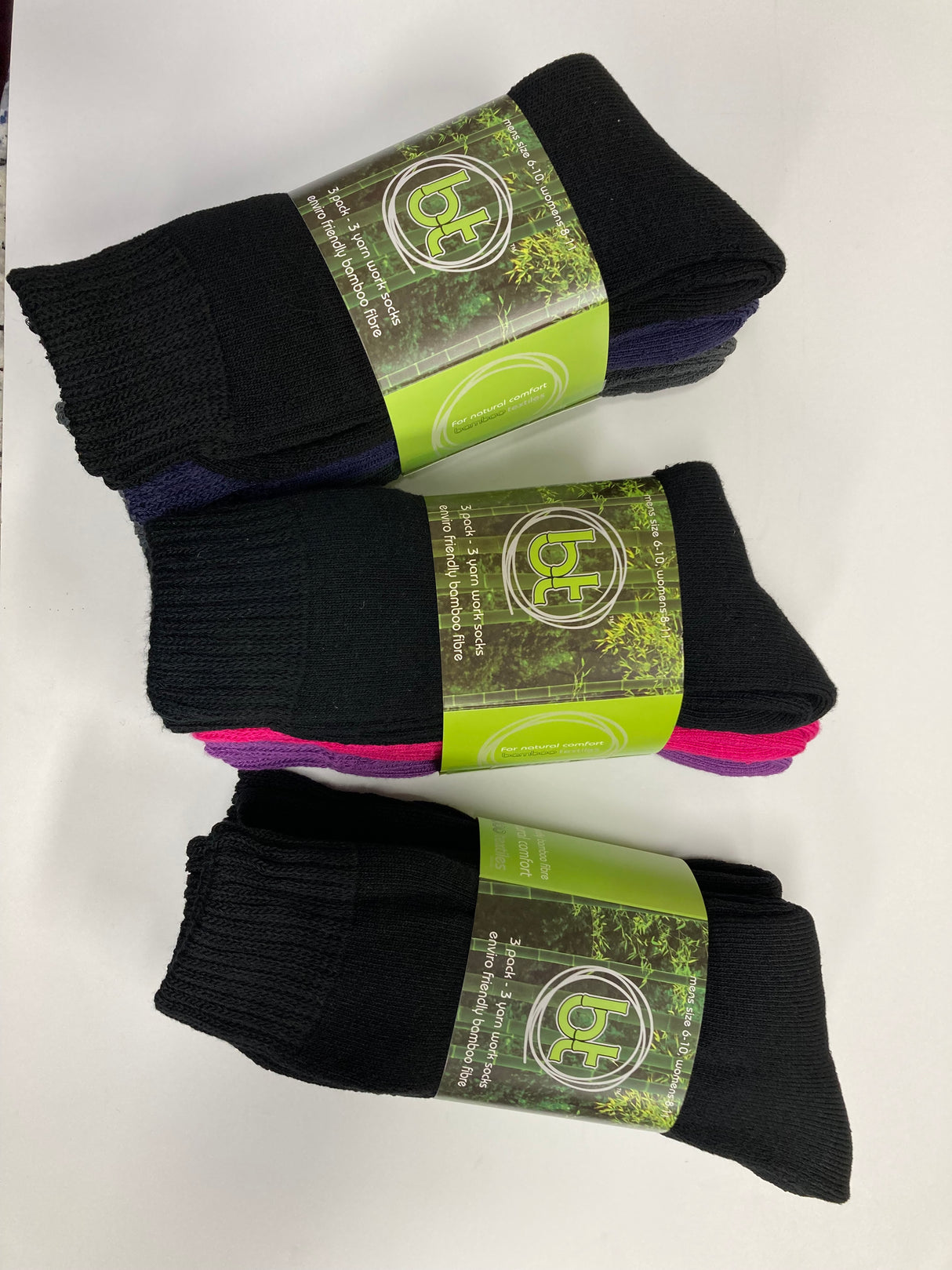 Bamboo Textiles 3 Yarn Work Socks - 3 Pack