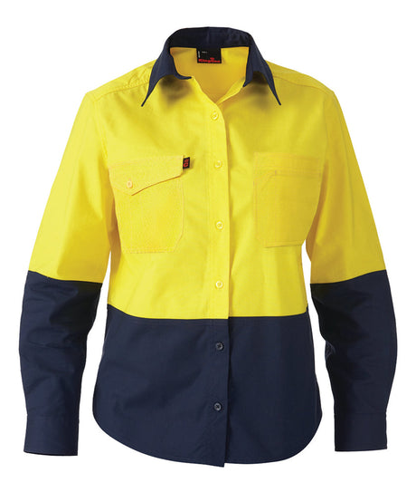 KingGee Workcool2 Womens Hi Vis Spliced Shirt Long Sleeve