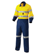 KingGee Mens Reflective Combination Drill Overall Spliced