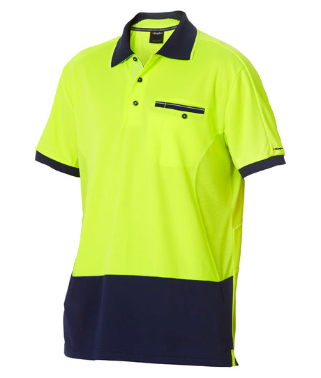 KingGee Mens Workcool Spliced Polo Short Sleeve