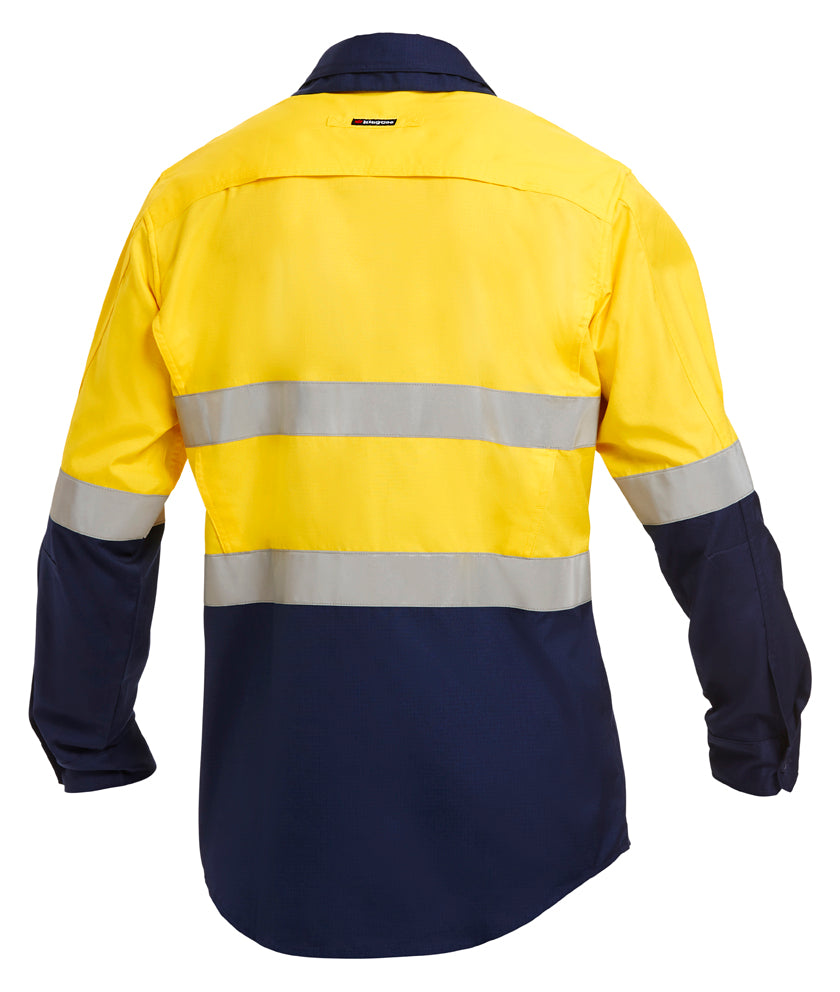 KingGee Mens Workcool2 Hi Vis Reflective Spliced Shirt Long Sleeve