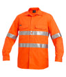 KingGee Mens Workcool2 Hi Vis Reflective Shirt Long Sleeve