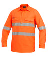 KingGee Mens Workcool2 Hi Vis Reflective Closed Front Shirt Long Sleeve