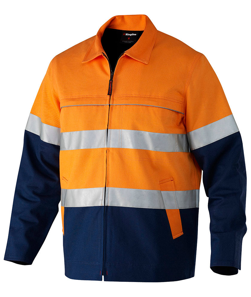 KingGee Mens Reflective Spliced Drill Jacket