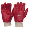 27Cm Red Pvc / Knit Wrist Gloves  (12 Pair)