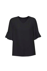 Womens Aria Fluted Sleeve Blouse