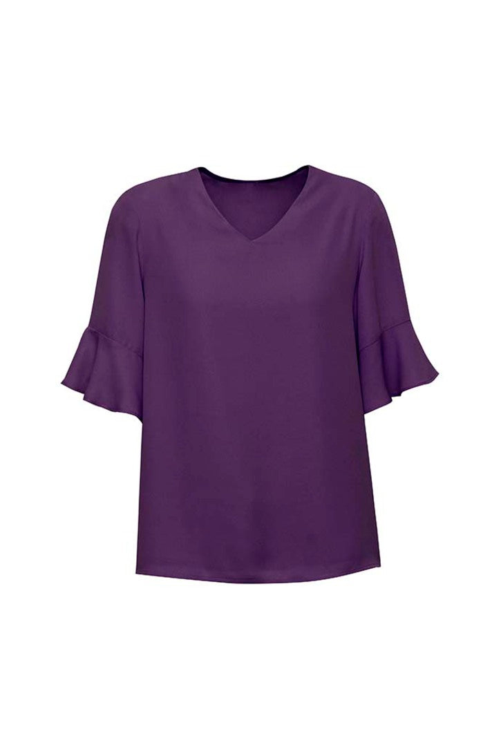 Womens Aria Fluted Sleeve Blouse