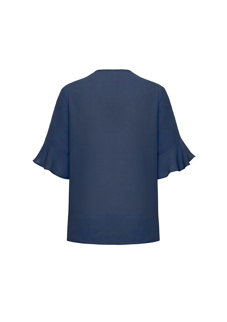 Womens Aria Fluted Sleeve Blouse