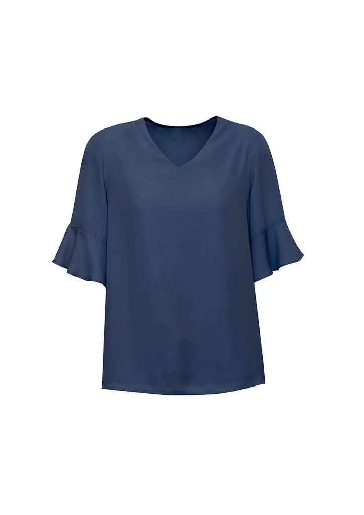 Womens Aria Fluted Sleeve Blouse