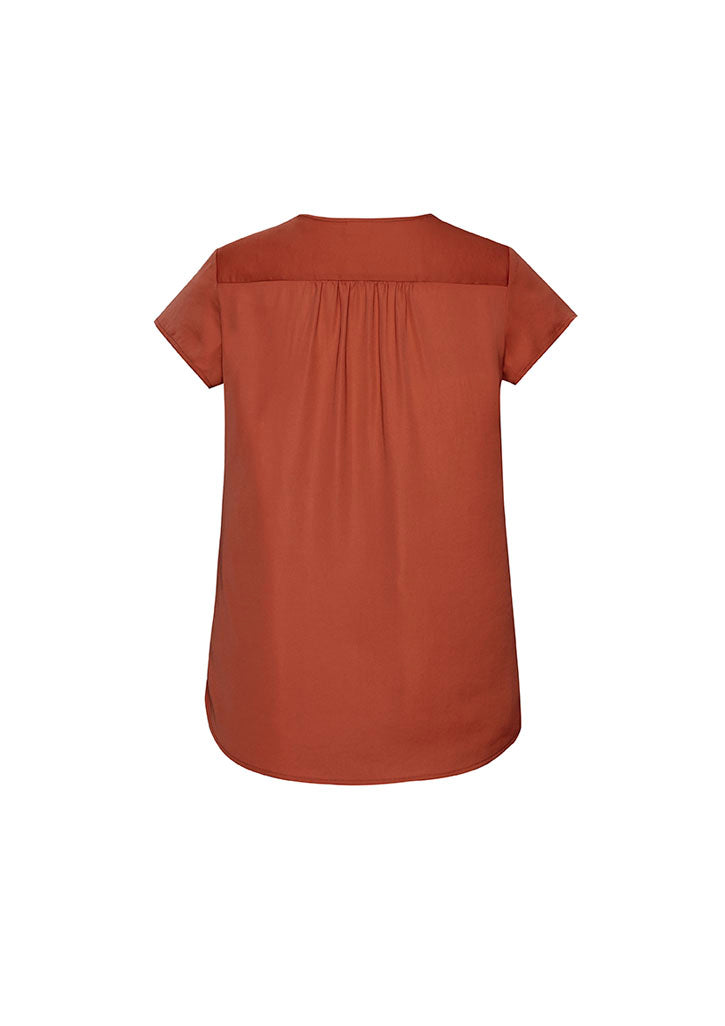 Womens Kayla V-Neck Pleat Blouse