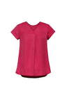 Womens Kayla V-Neck Pleat Blouse