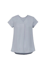 Womens Kayla V-Neck Pleat Blouse