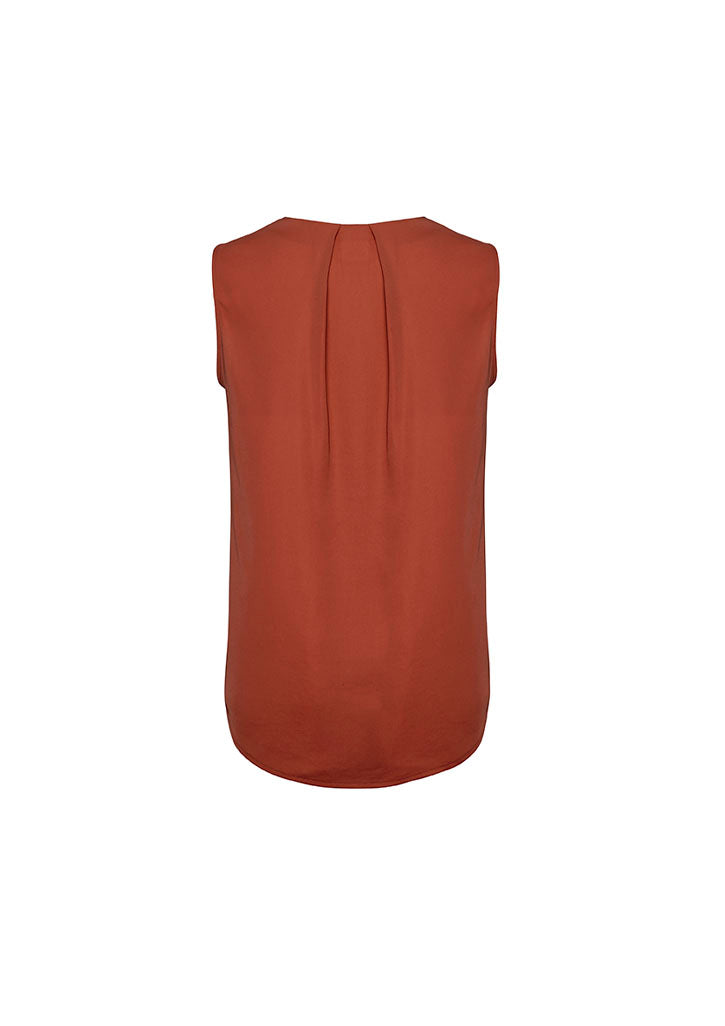 Womens Estelle Sleeveless Pleat Detail Blouse