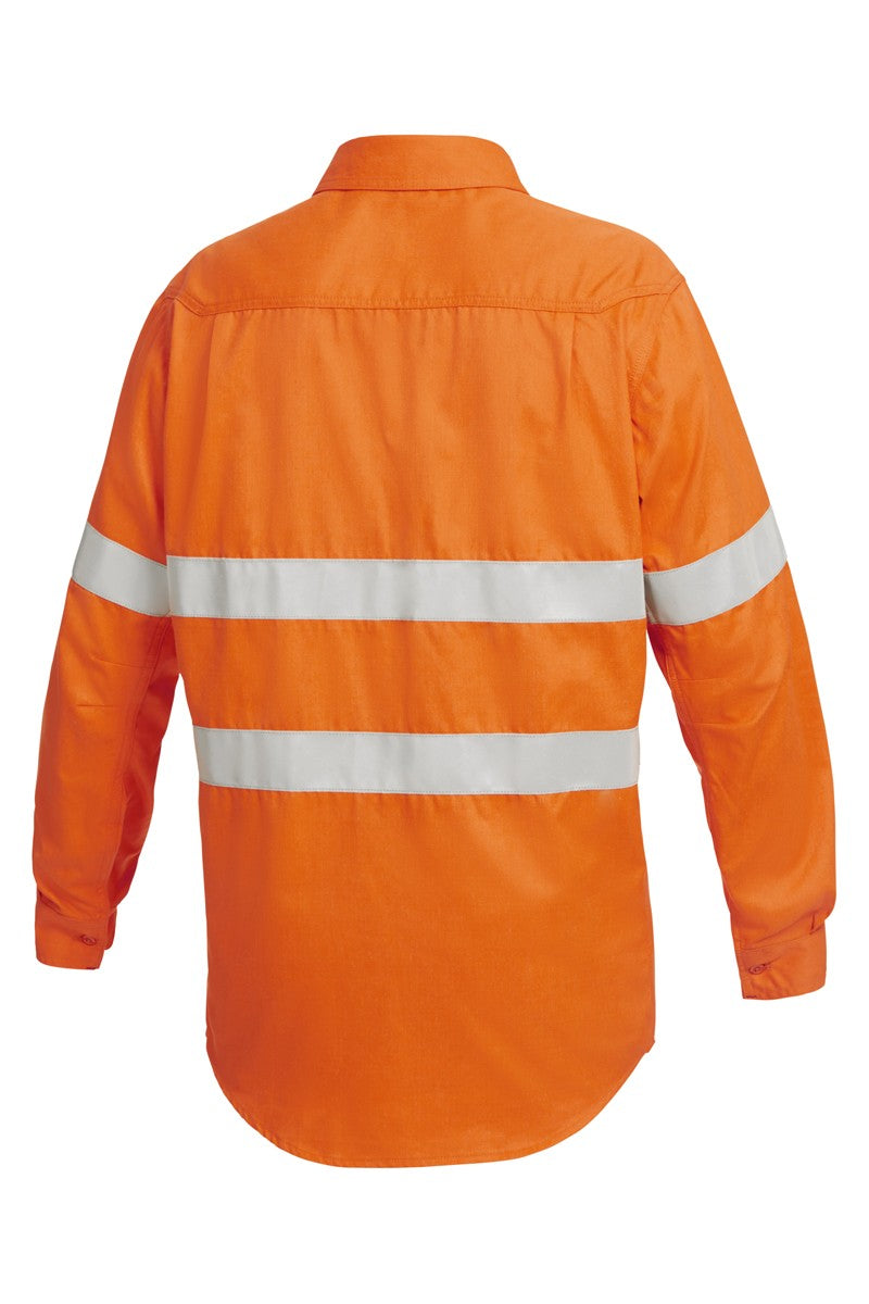 KingGee Shieldtec FR Full Hi-Visibility Closed Front Long Sleeve Shirt With FR Tape