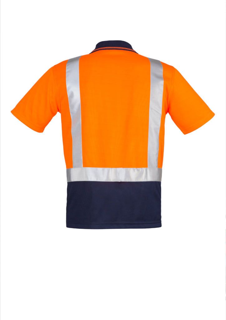 Mens Hi Vis Spliced Short Sleeve Polo - Shoulder Taped