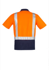 Mens Hi Vis Spliced Short Sleeve Polo - Shoulder Taped