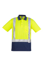 Mens Hi Vis Spliced Short Sleeve Polo - Shoulder Taped