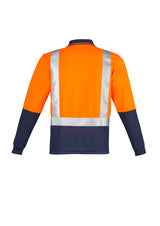 Mens Hi Vis Spliced Long Sleeve Polo - Shoulder Taped