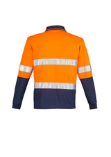 Mens Hi Vis Spliced Long Sleeve Polo - Hoop Taped