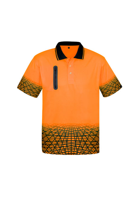 Mens Hi Vis Tracks Short Sleeve Polo