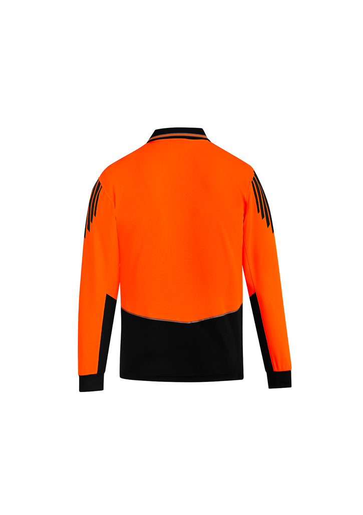 Mens Hi Vis Flux Long Sleeve Polo