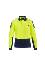 Mens Hi Vis Flux Long Sleeve Polo