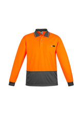 Mens Hi Vis Comfort Back Long Sleeve Polo