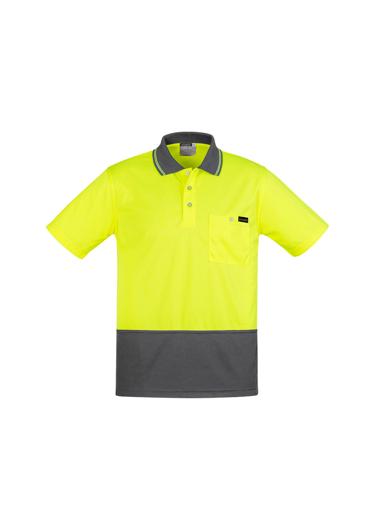 Mens Hi Vis Comfort Back Short Sleeve Polo