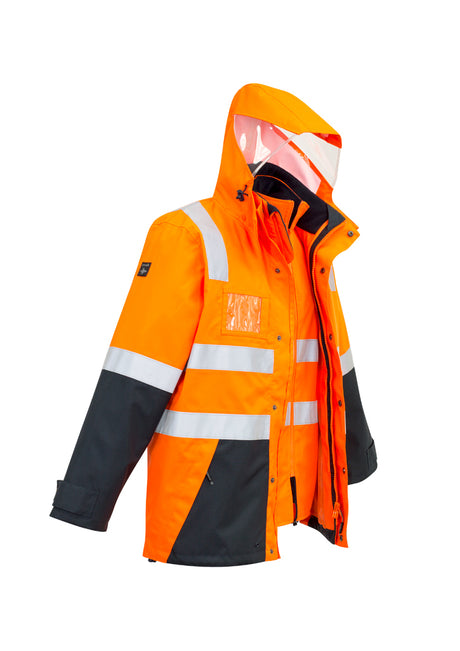 Mens Hi Vis 4 In 1 Waterproof Jacket