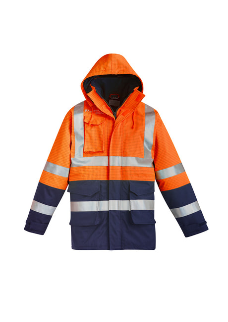 Mens Orange Flame Arc Rated Antistatic Waterproof Jacket