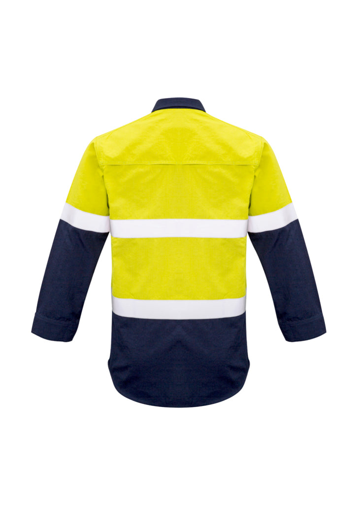 Mens Red Flame Hi Vis Shirt - Hoop Taped