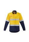 Mens Orange Flame Hi Vis Closed Front Shirt - Hoop Taped